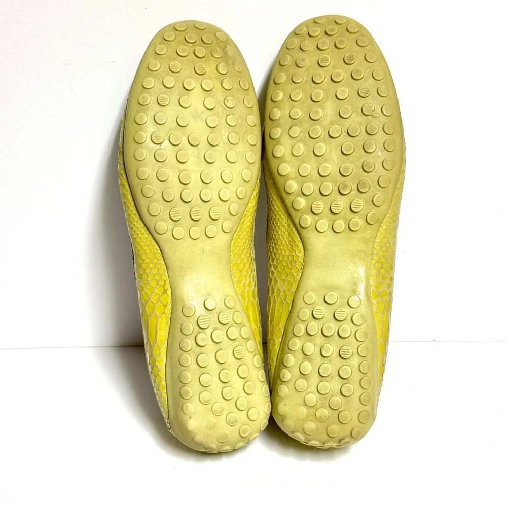 Vaneli Lime Green Loafers Snakeskin Driving Mocassins Shoes Tassels Womens 8A - Picture 4 of 10